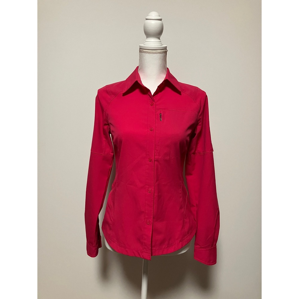 Columbia Women Silver Ridge Hiking Shirt XS Pink Omni-Shade Sun Protection